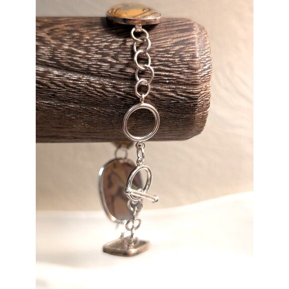 Sterling Silver Abalone Shell Toggle Bracelet - Picture 3 of 14